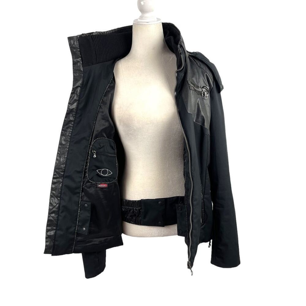 Eric Snow Womens Size Large Patchwork Winter Full Zip Black Jacket faux leather - Picture 14 of 16